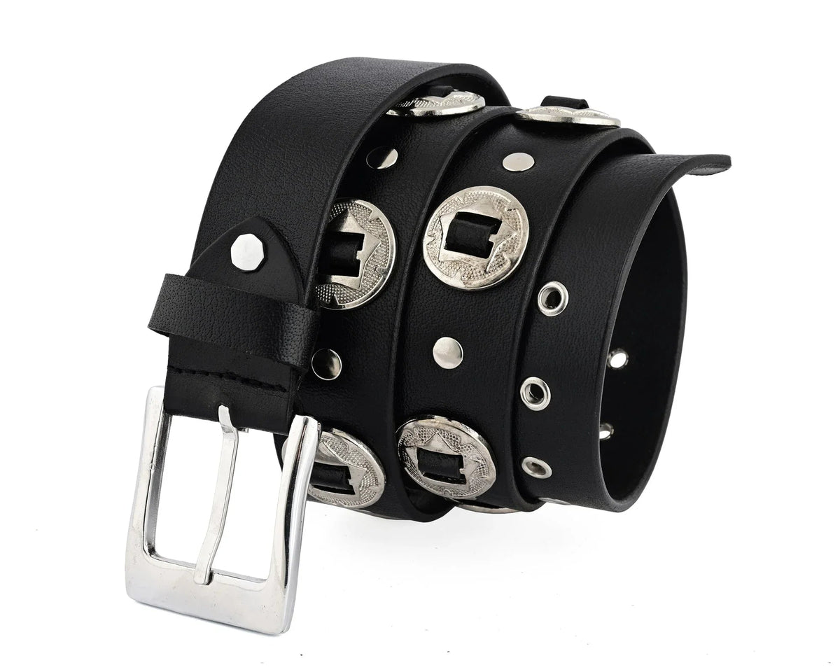 Male Designer Belts with Western Laced Concho Detail