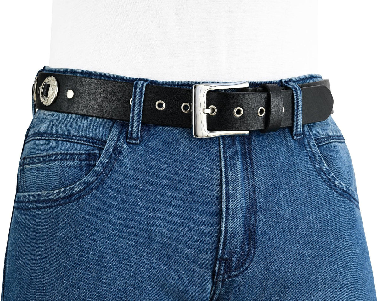 Male Designer Belts with Western Laced Concho Detail