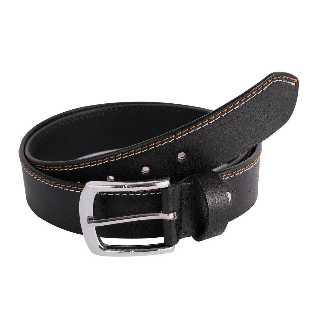 Gallanto Male Belts with Smart Double-Stitch Genuine Leather Design