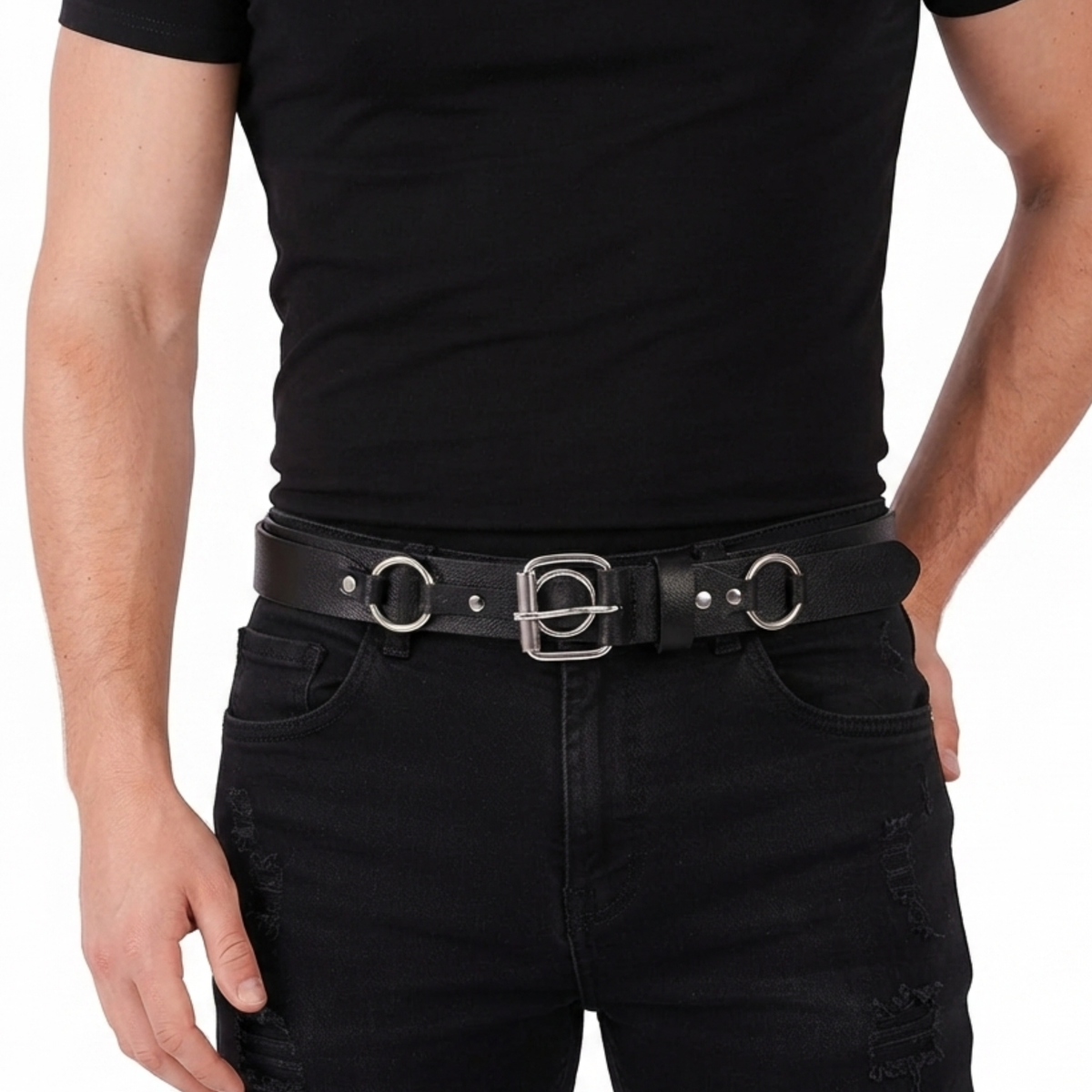 Men’s Belts for Jeans with Bold O-Ring Strapped Design