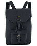 Canvas Travel Backpack Men with Leather Trim and Laptop Compartment