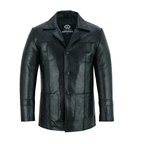 Mens Vintage Leather Blazer with Iconic 1970s-Inspired Style