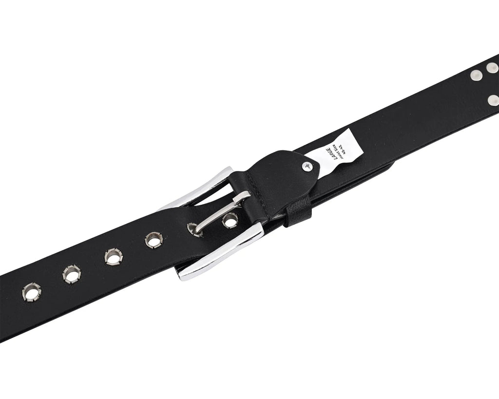 Men’s Western Belts with Chrome Stars and Metal Studs