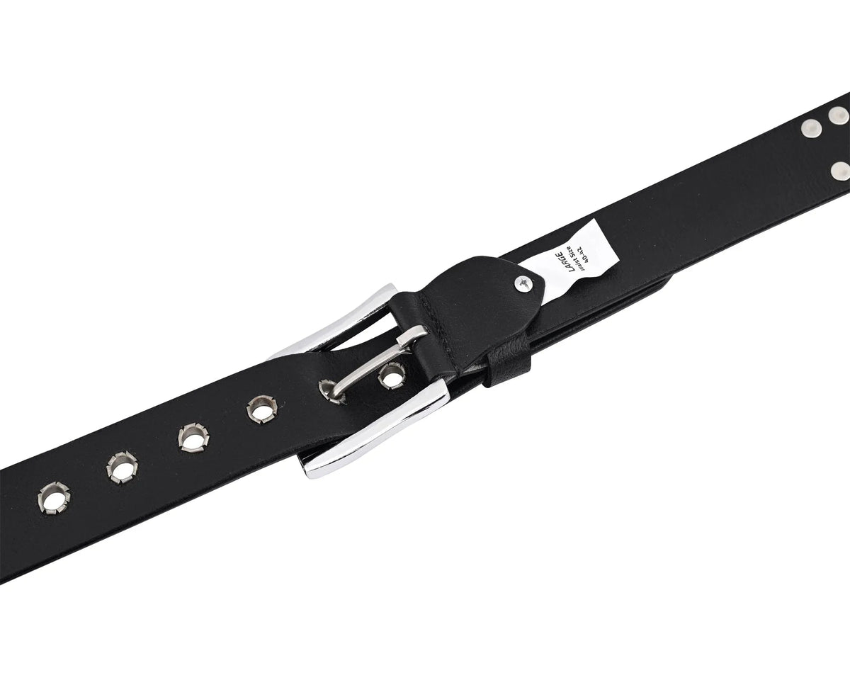 Men’s Western Belts with Chrome Stars and Metal Studs