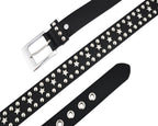 Men’s Western Belts with Chrome Stars and Metal Studs