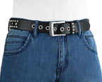 Men’s Western Belts with Chrome Stars and Metal Studs