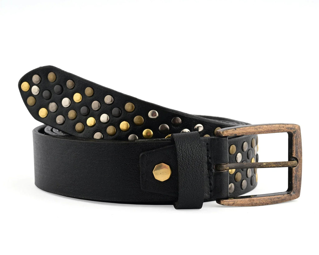 Luxury Belts for Men with a Multi-Rivet Studded Finish
