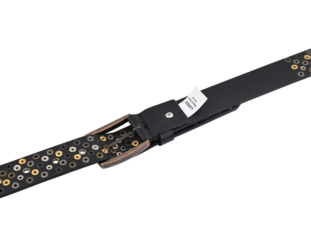 Luxury Belts for Men with a Multi-Rivet Studded Finish