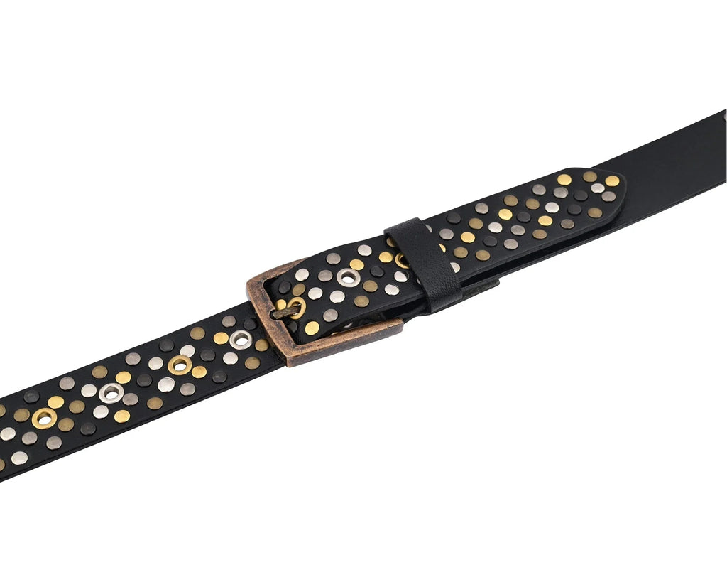 Luxury Belts for Men with a Multi-Rivet Studded Finish