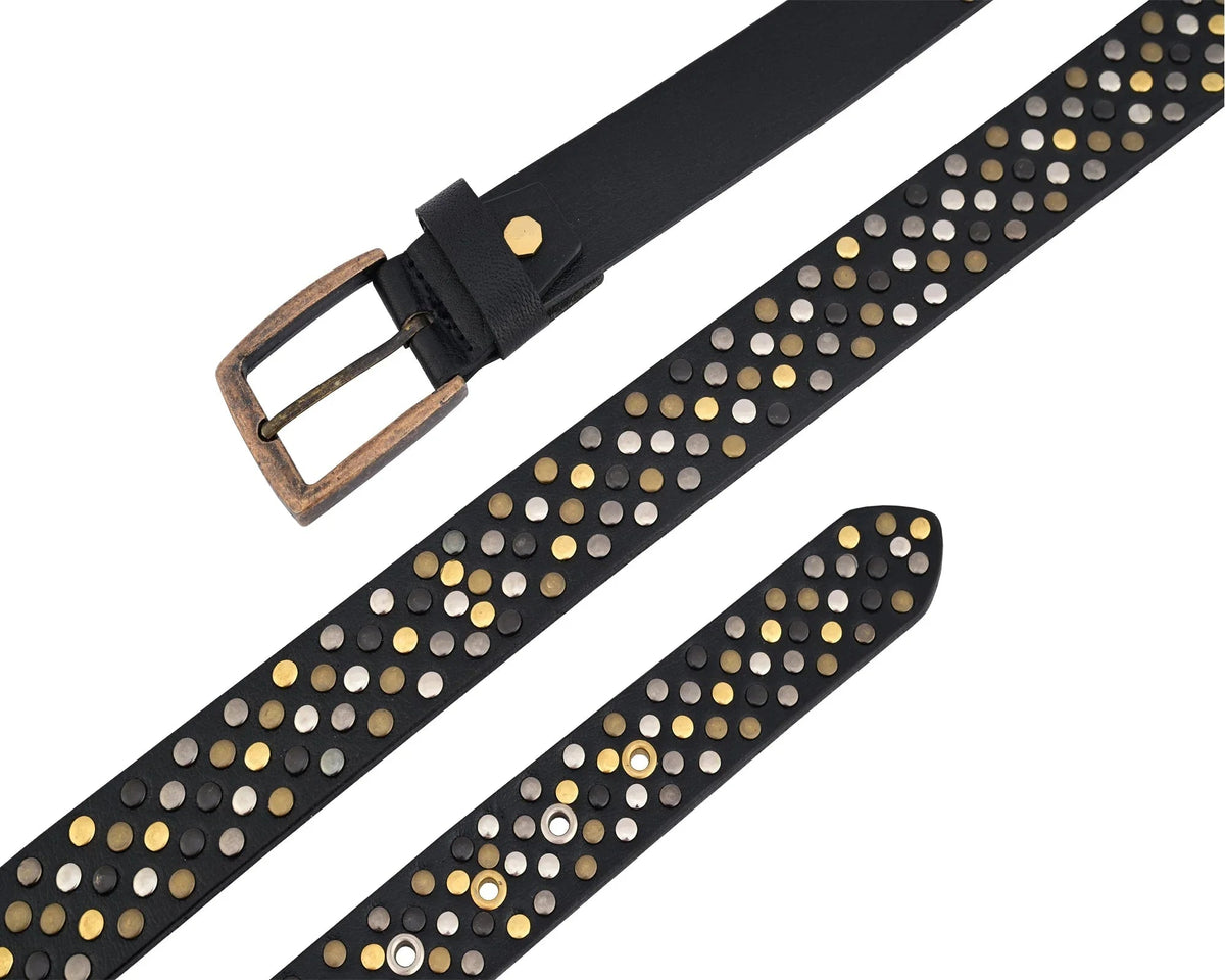 Luxury Belts for Men with a Multi-Rivet Studded Finish