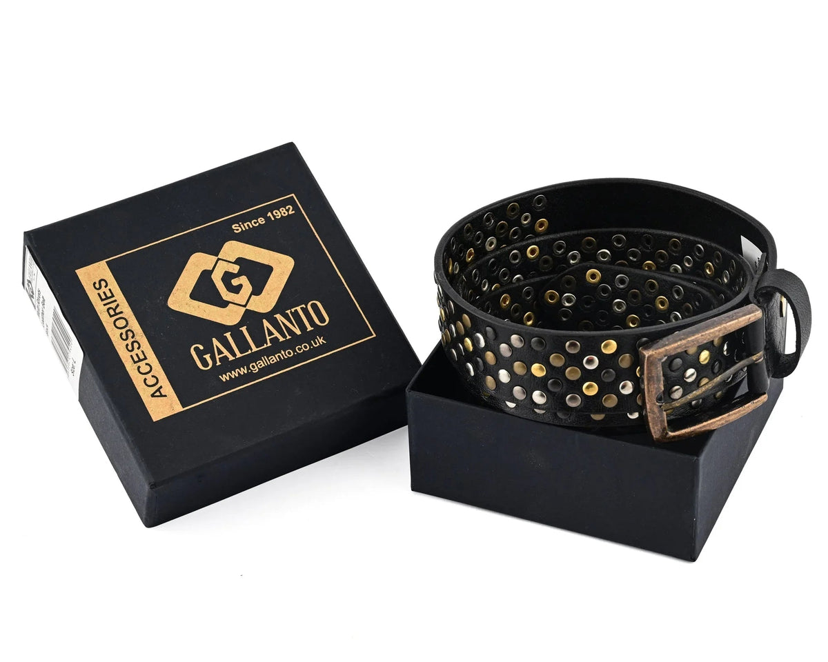 Luxury Belts for Men with a Multi-Rivet Studded Finish