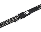 Men’s Western Leather Belts with Double Silver Rivets