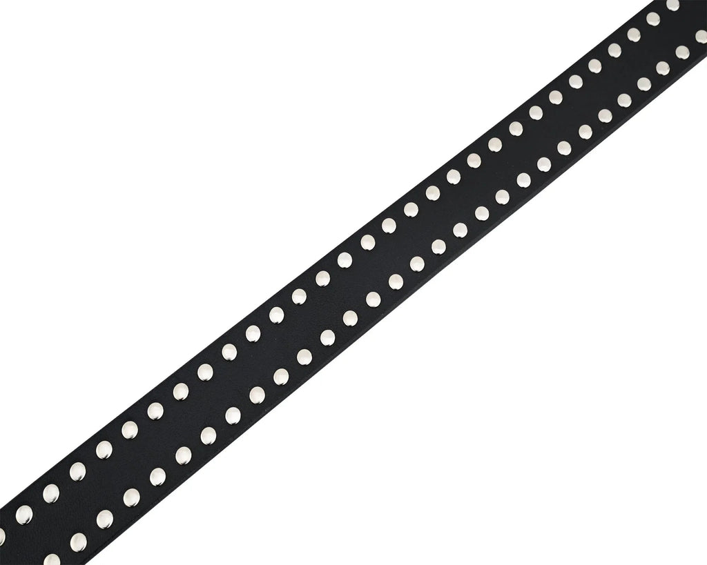 Men’s Western Leather Belts with Double Silver Rivets