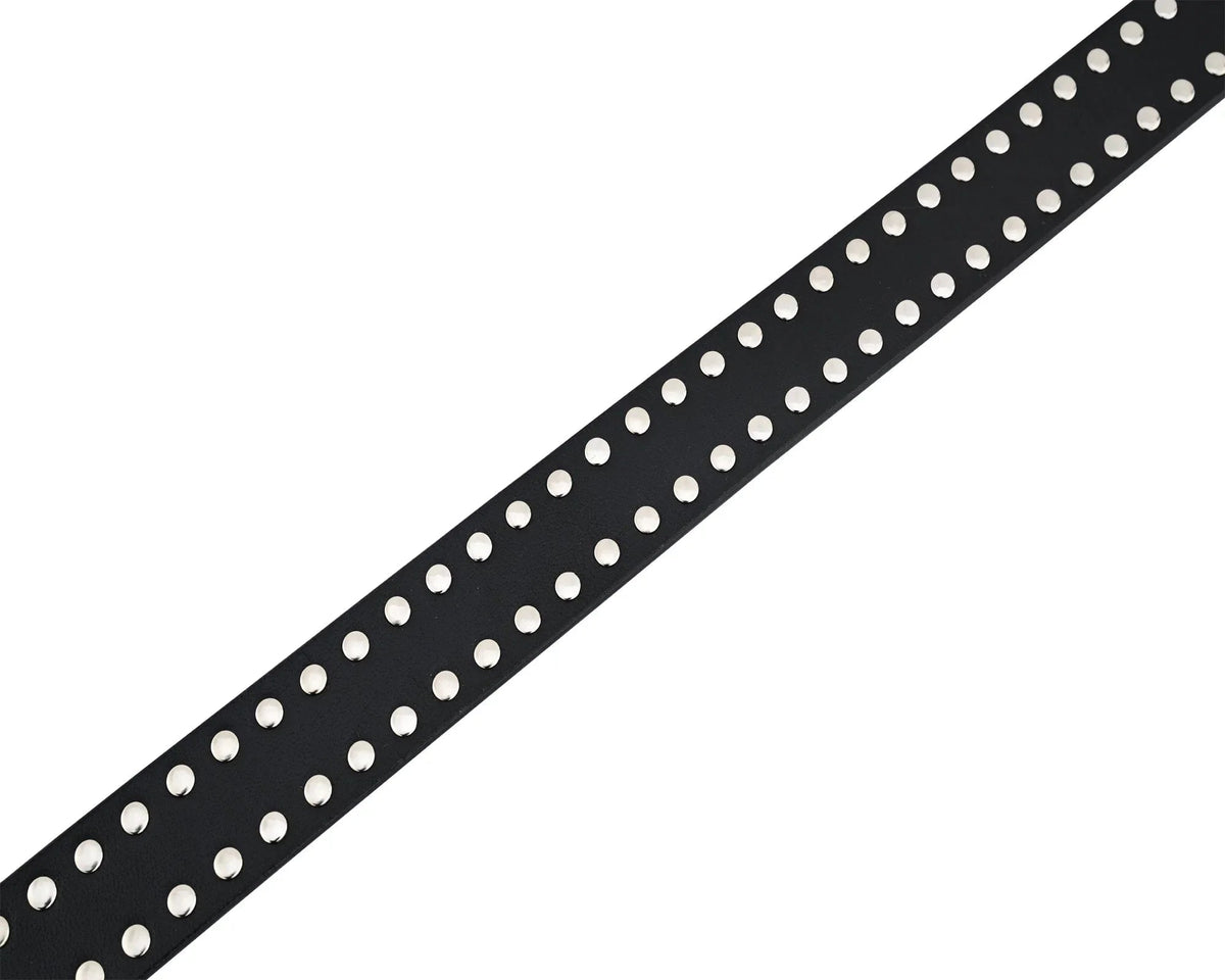 Men’s Western Leather Belts with Double Silver Rivets
