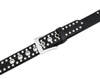 Men’s Western Leather Belts with Double Silver Rivets