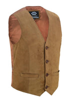 Mens Biker Vest in Classic Soft Leather and Suede Styles