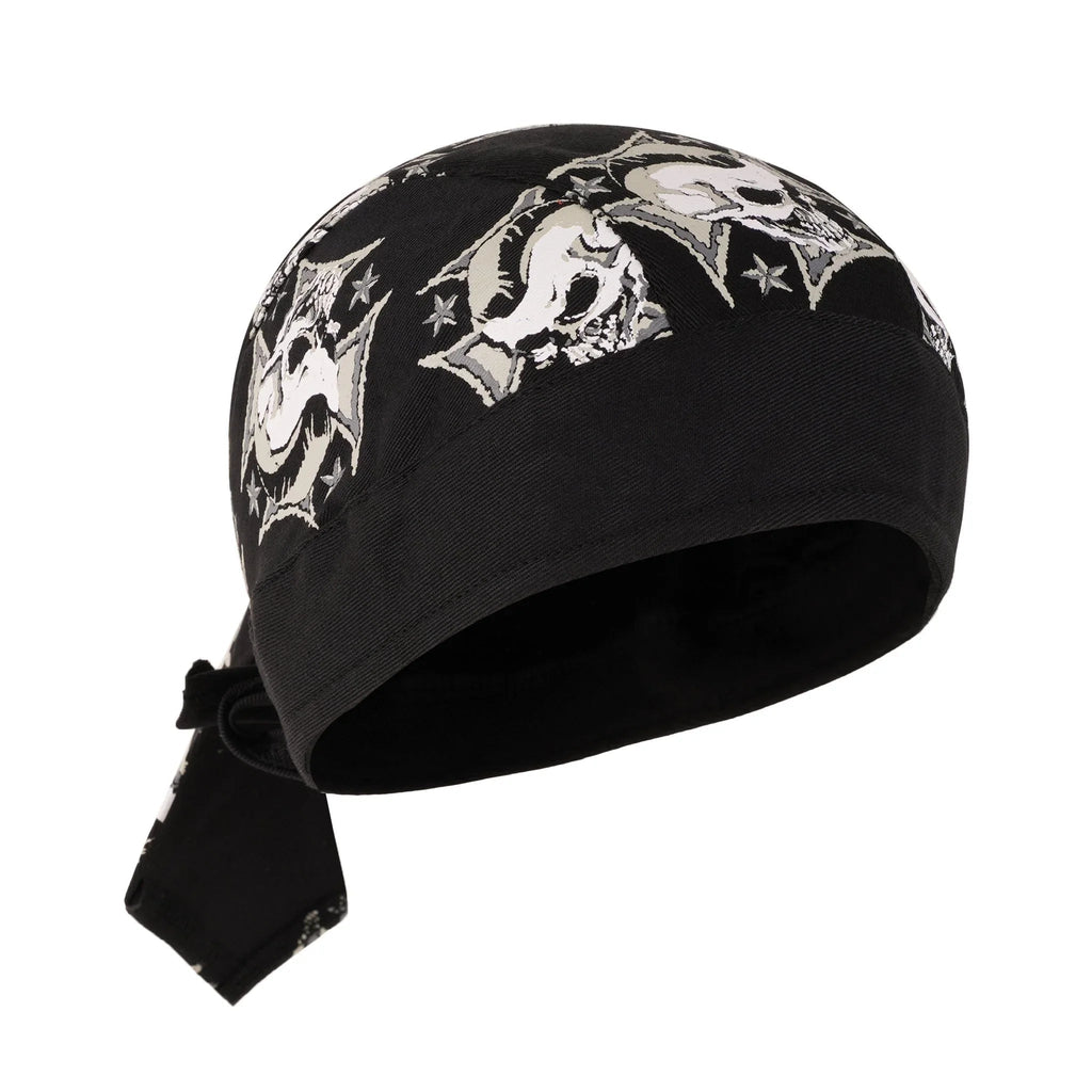 Durags for Men Skull Iron Cross Headwrap for Motorcycle Riding