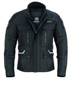 Black & Orange Biker Textile Long Motorcycle Jacket -