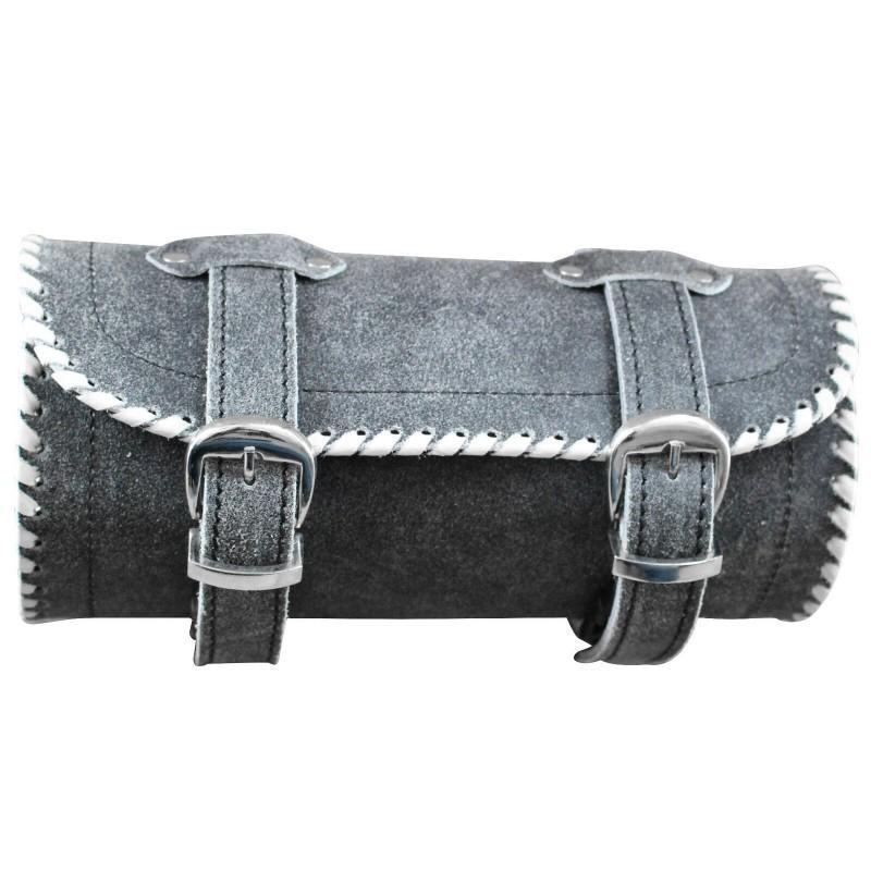Stonewash Grey Leather Tool Pouch Small
