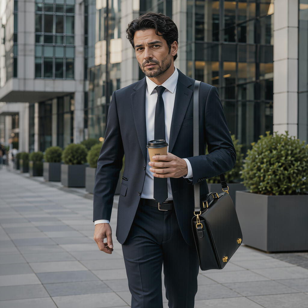 Leather Bag Men Laptop Messenger for Work, Travel & University
