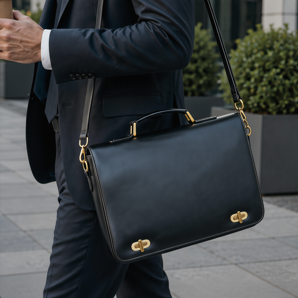 Leather Bag Men Laptop Messenger for Work, Travel & University