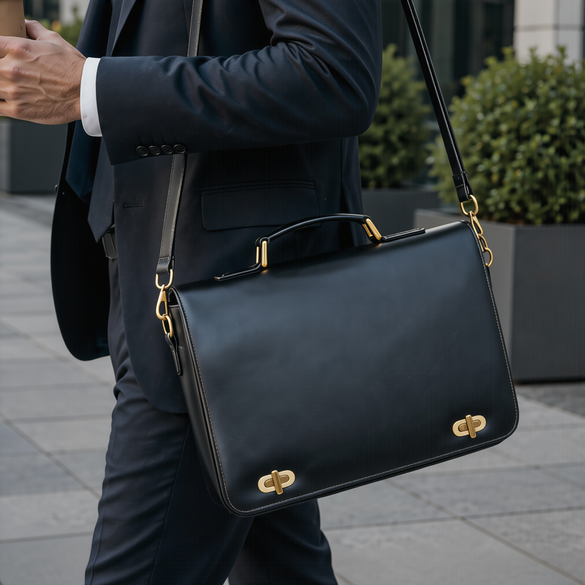 Leather Bag Men Laptop Messenger for Work, Travel & University