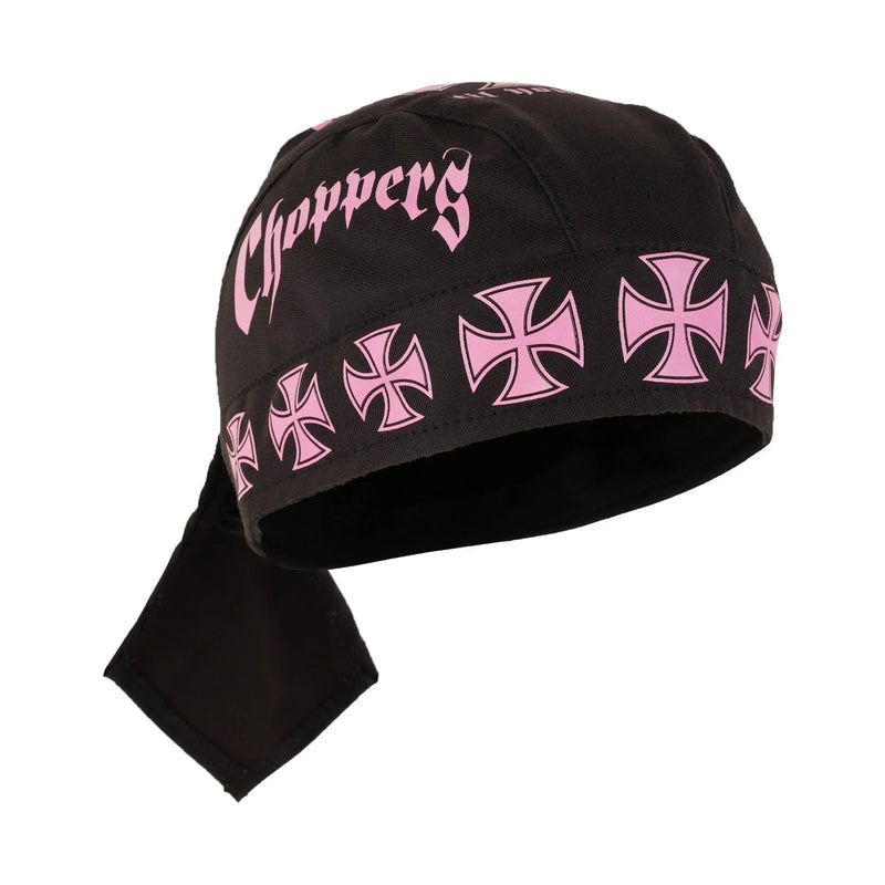 Durag Cap Textile Biker Headwrap with Adjustable Tie Straps