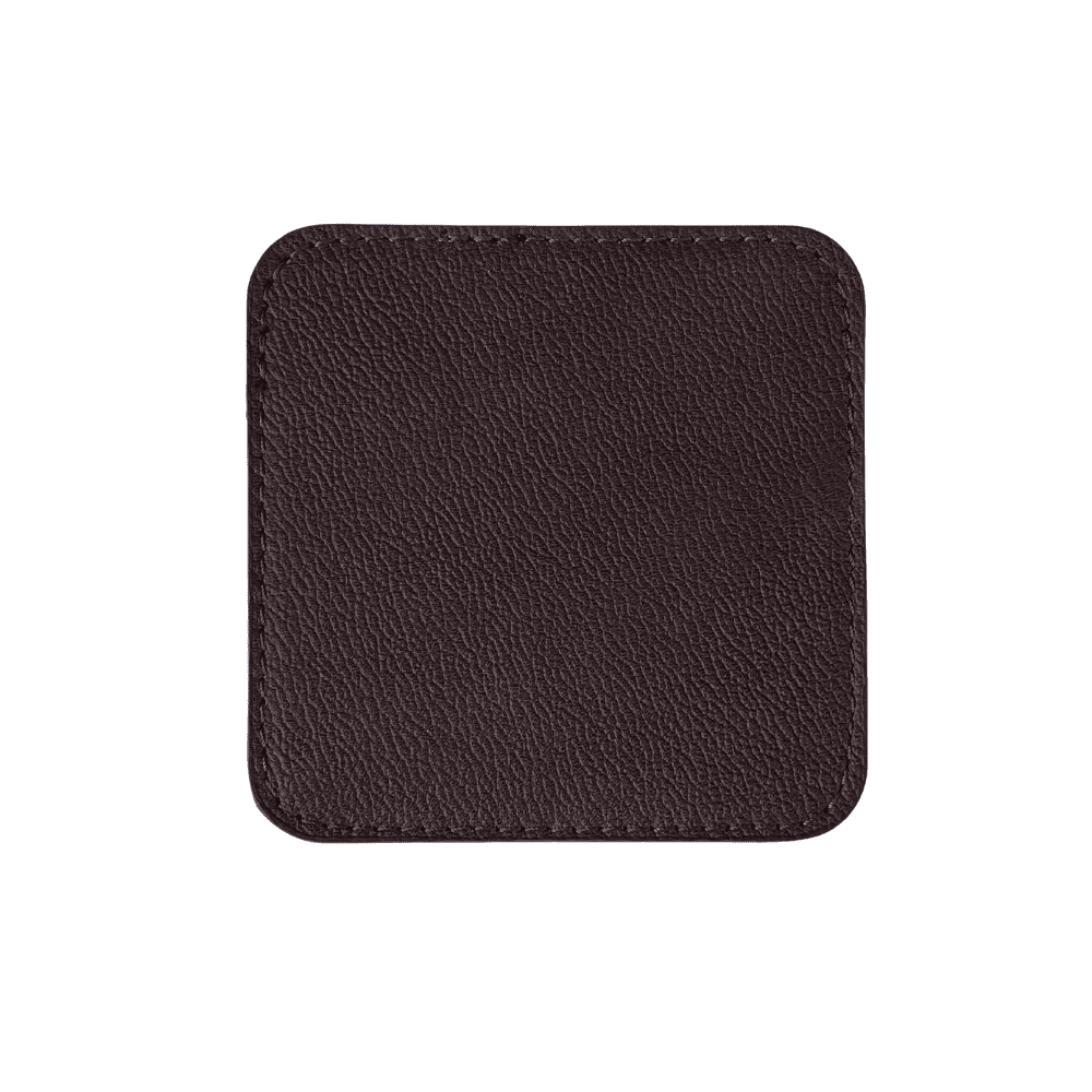 Beverage Coasters Set with Matching Leather Holder for Drinks