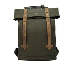 Canvas Backpack with Laptop Pocket, Buckle Closure and Six Pockets