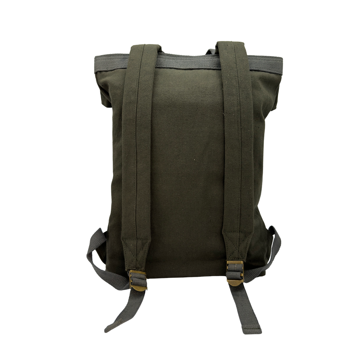 Canvas Backpack with Laptop Pocket, Buckle Closure and Six Pockets
