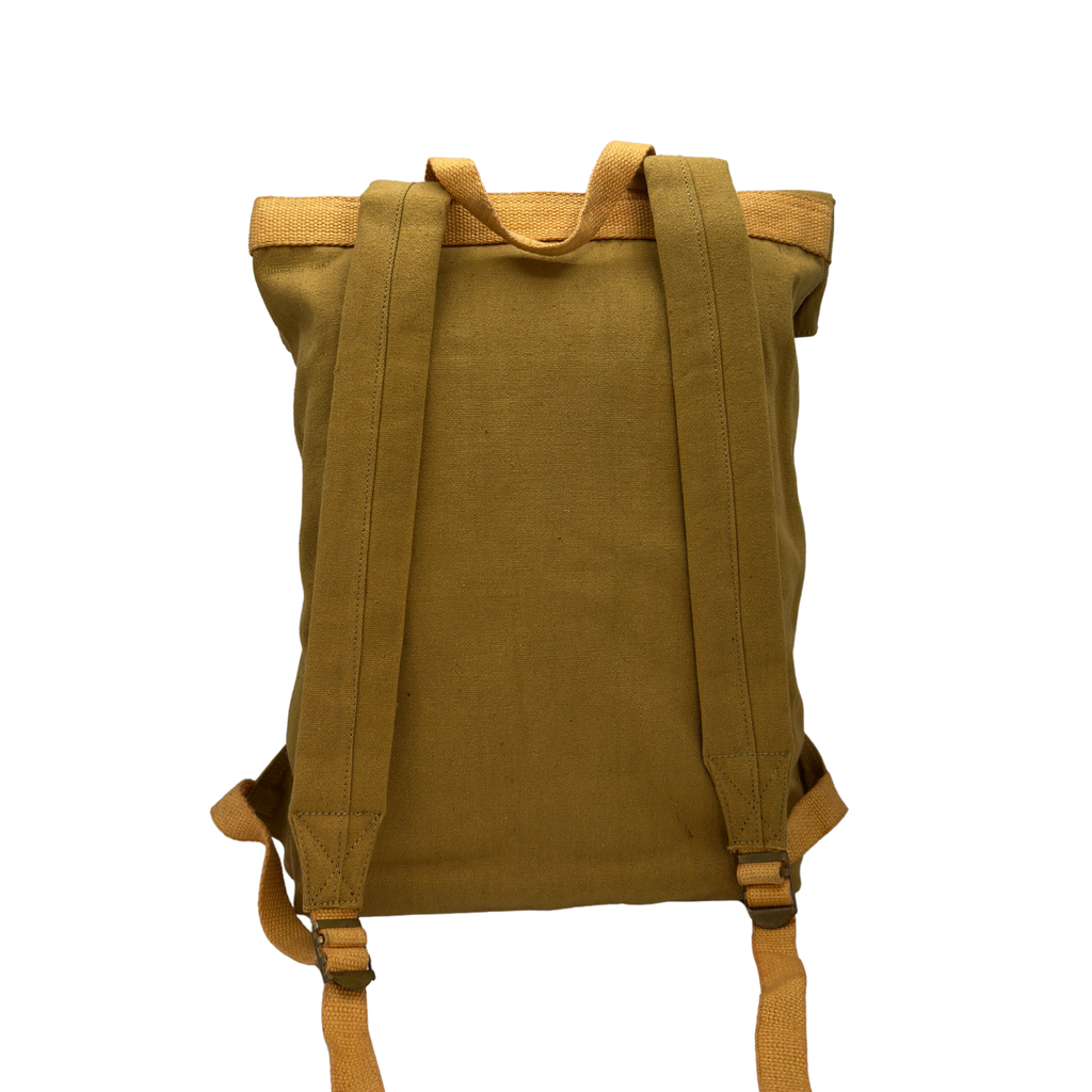 Canvas Backpack with Laptop Pocket, Buckle Closure and Six Pockets