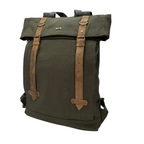 Canvas Backpack with Laptop Pocket, Buckle Closure and Six Pockets