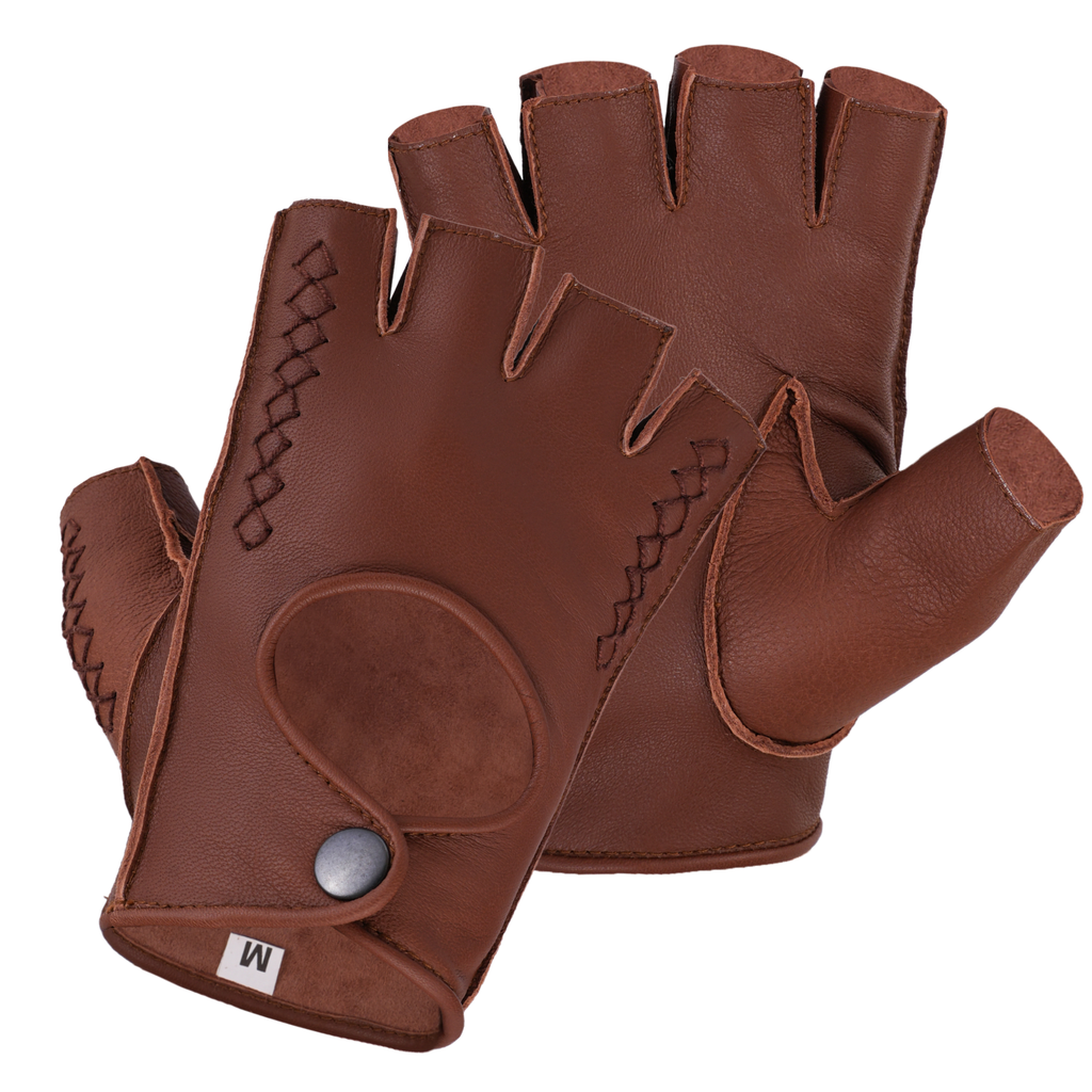Fingerless Leather Gloves for Men in Nappa Leather