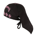 Durag Cap Textile Biker Headwrap with Adjustable Tie Straps