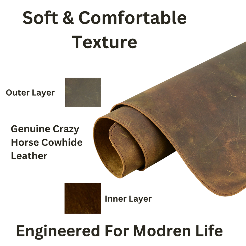 Genuine Leather Desk Mat with Waterproof Non-Slip Surface for Office