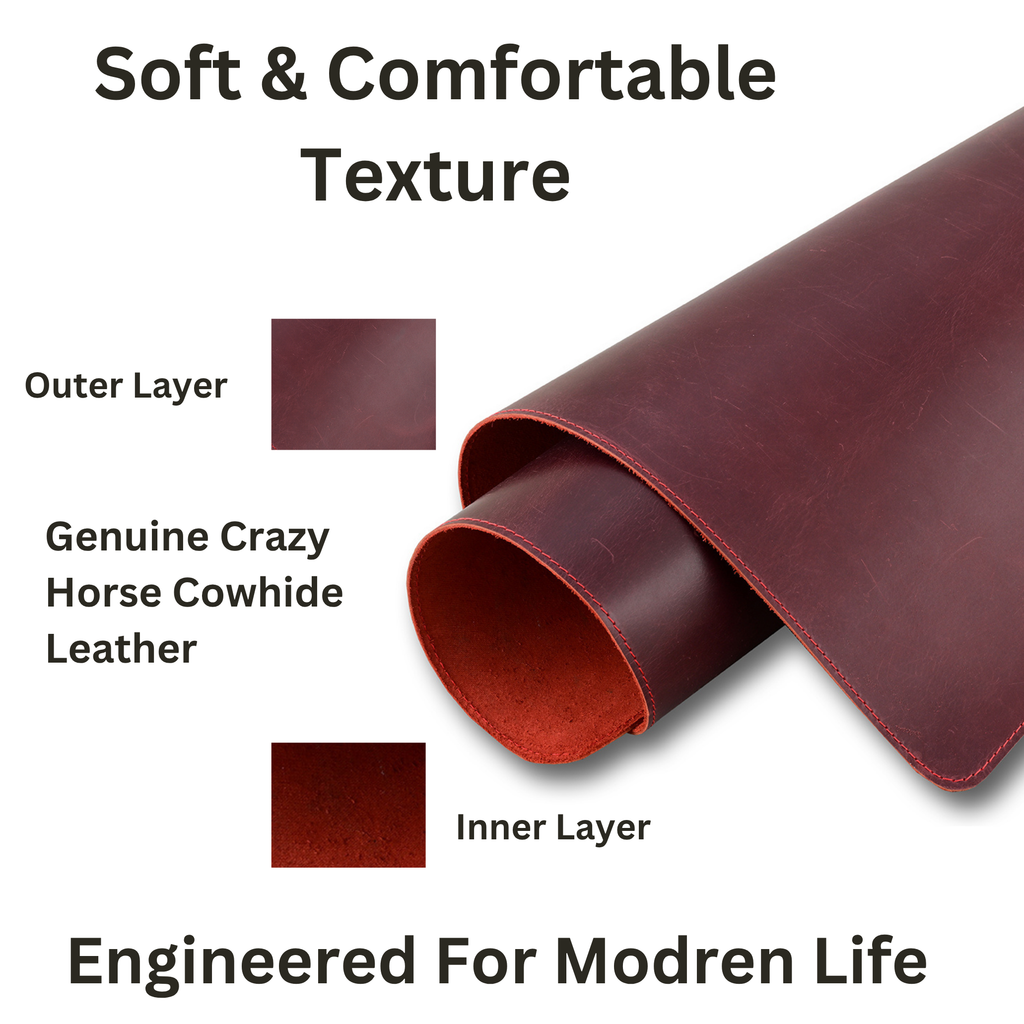 Genuine Leather Desk Mat with Waterproof Non-Slip Surface for Office