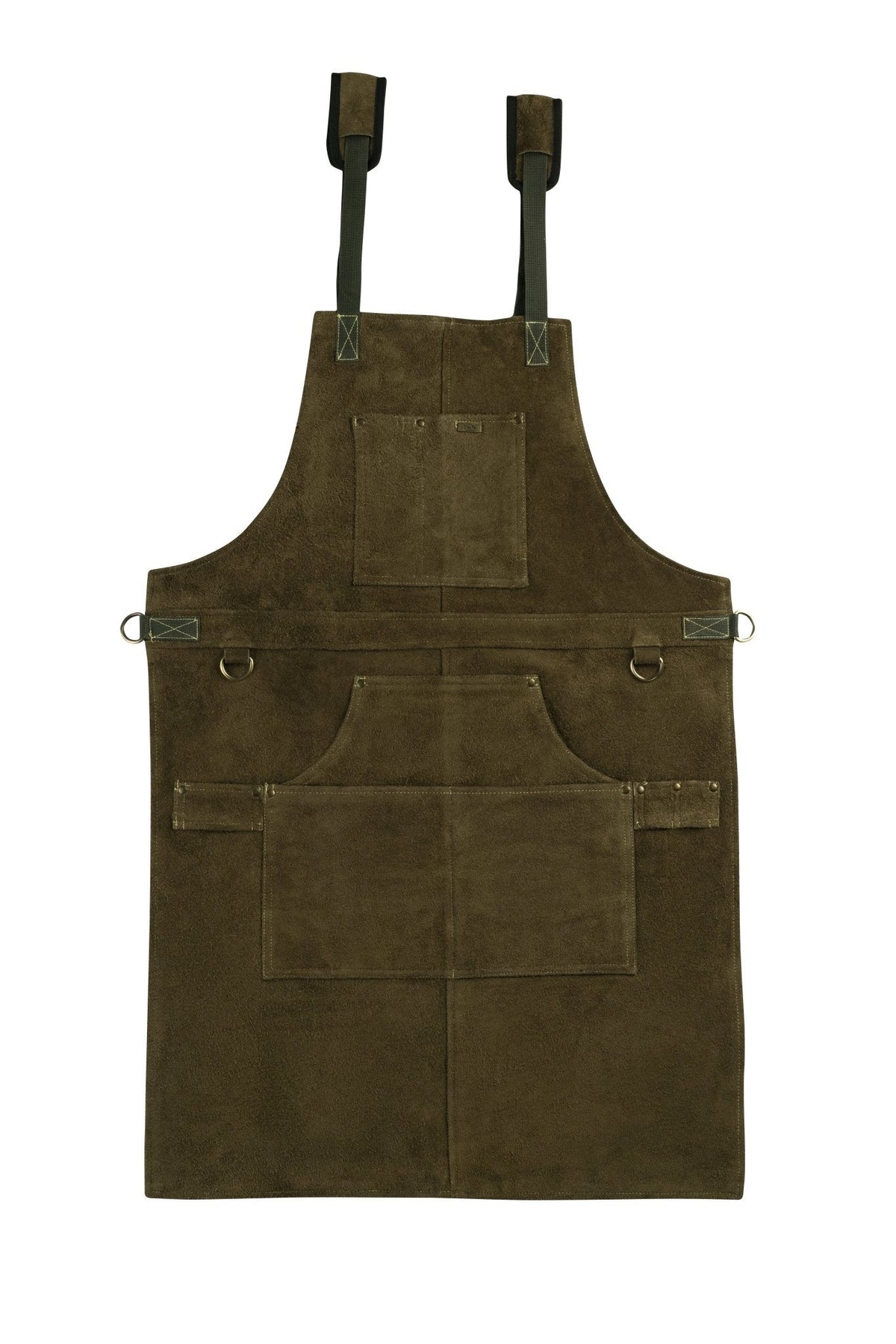 Woodworking Apron with 6 Utility Pockets & Cross-Back Fit