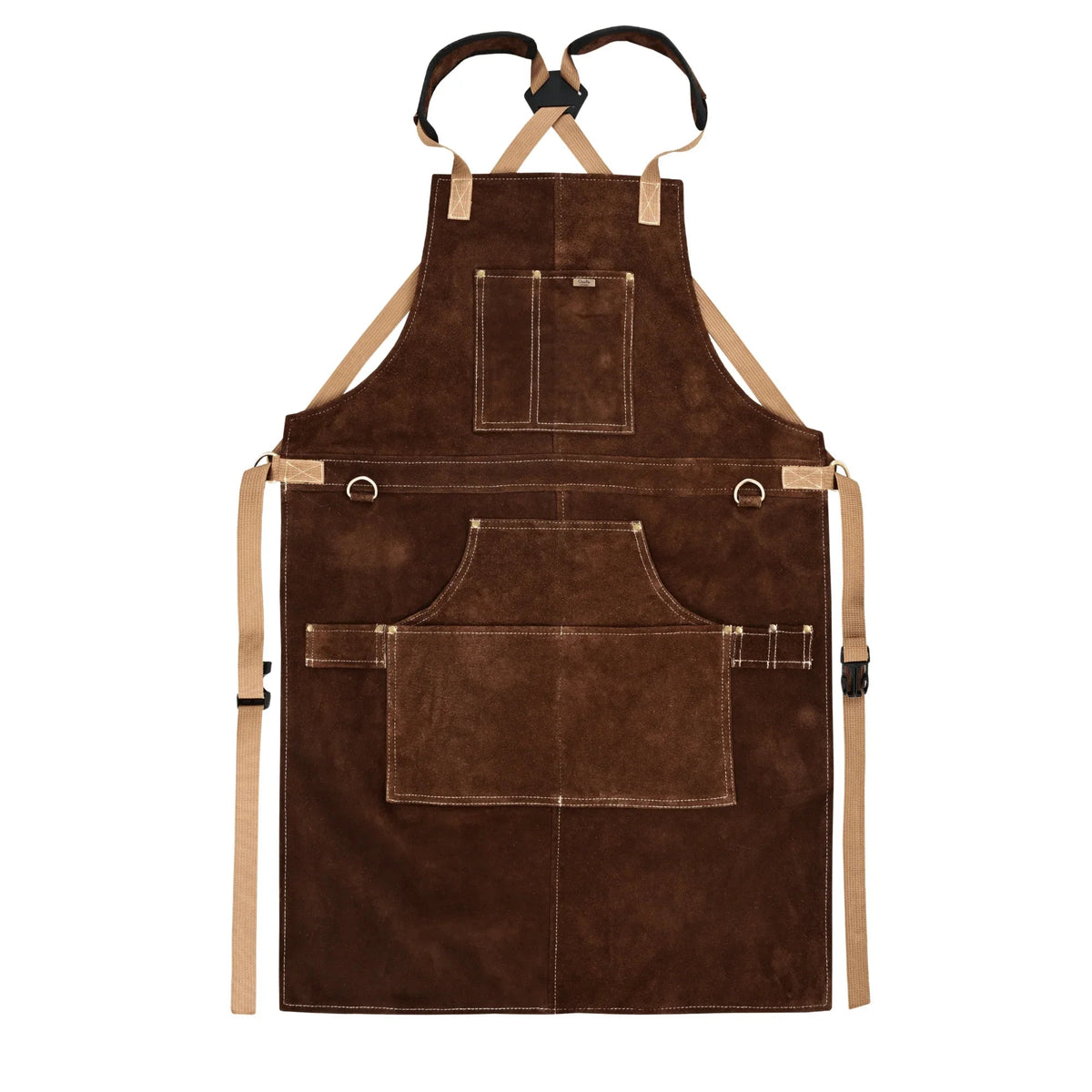 Woodworking Apron with 6 Utility Pockets & Cross-Back Fit