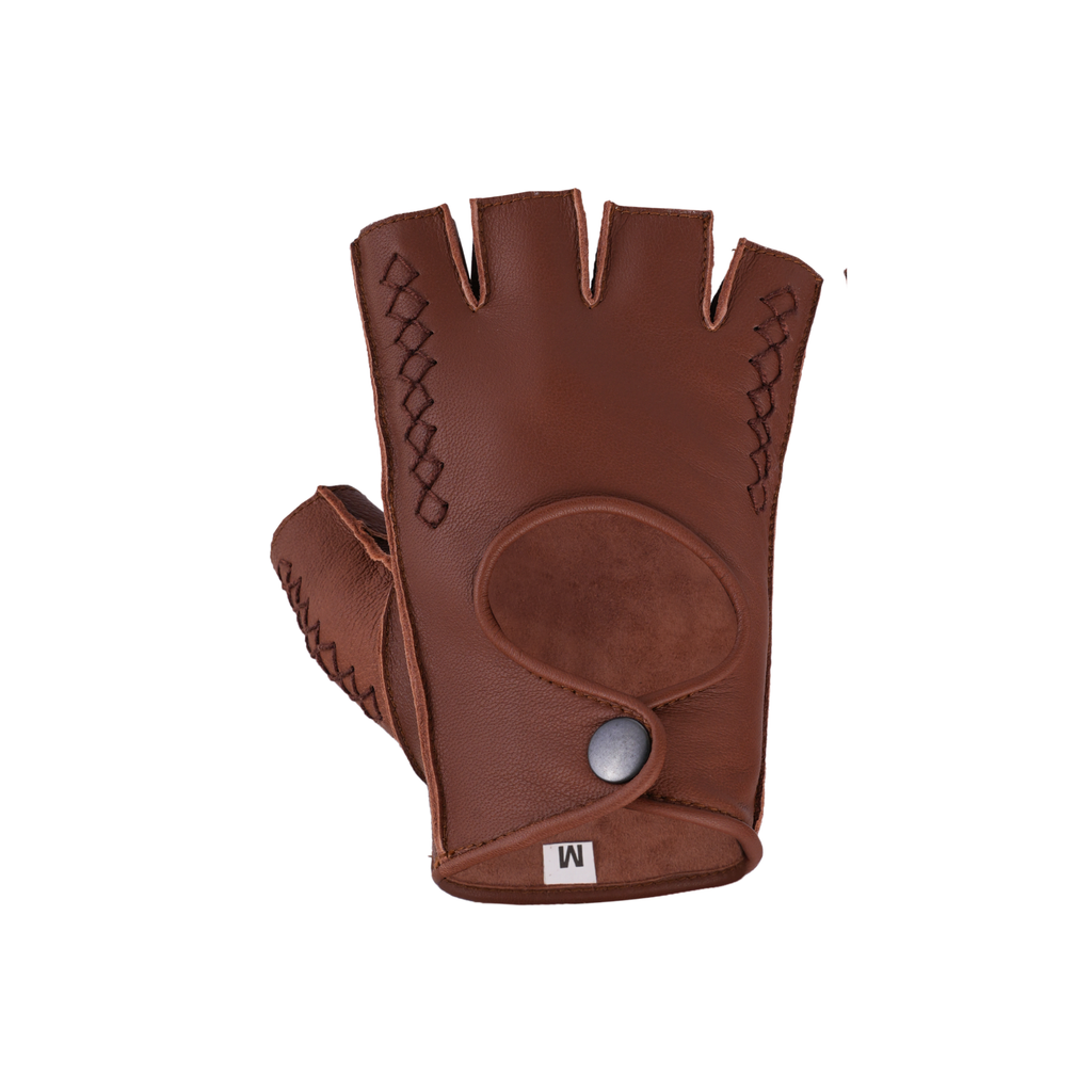 Fingerless Leather Gloves for Men in Nappa Leather