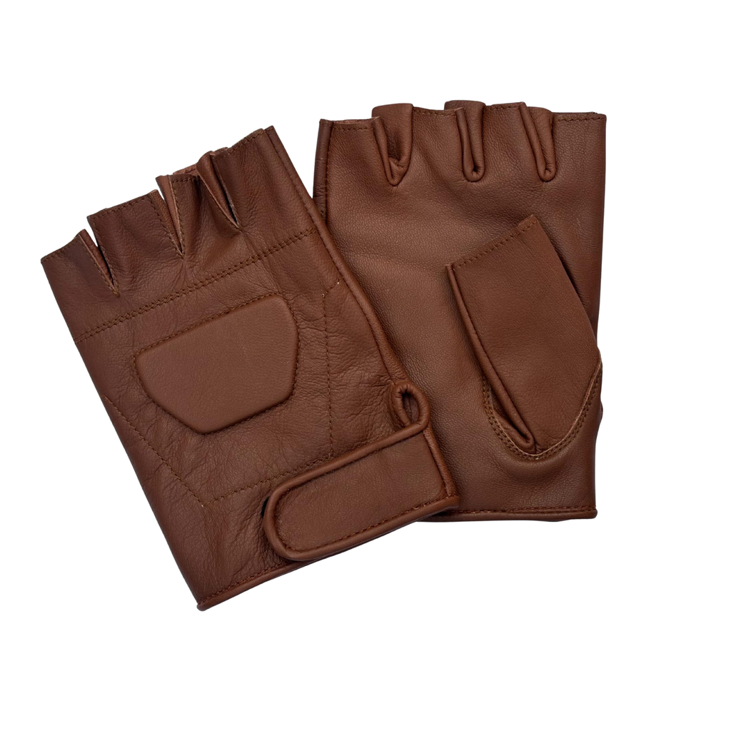 Fingerless Leather Gloves for Men in Nappa Leather