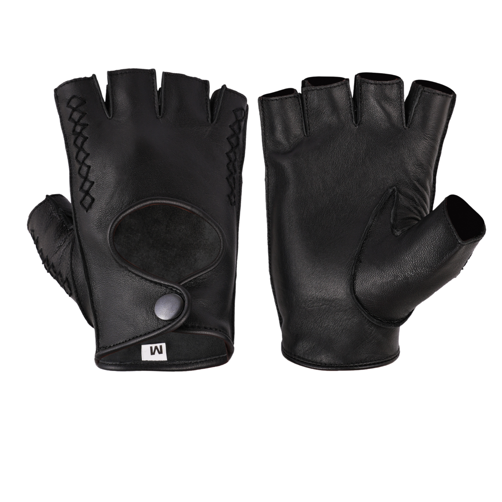Fingerless Leather Gloves for Men in Nappa Leather