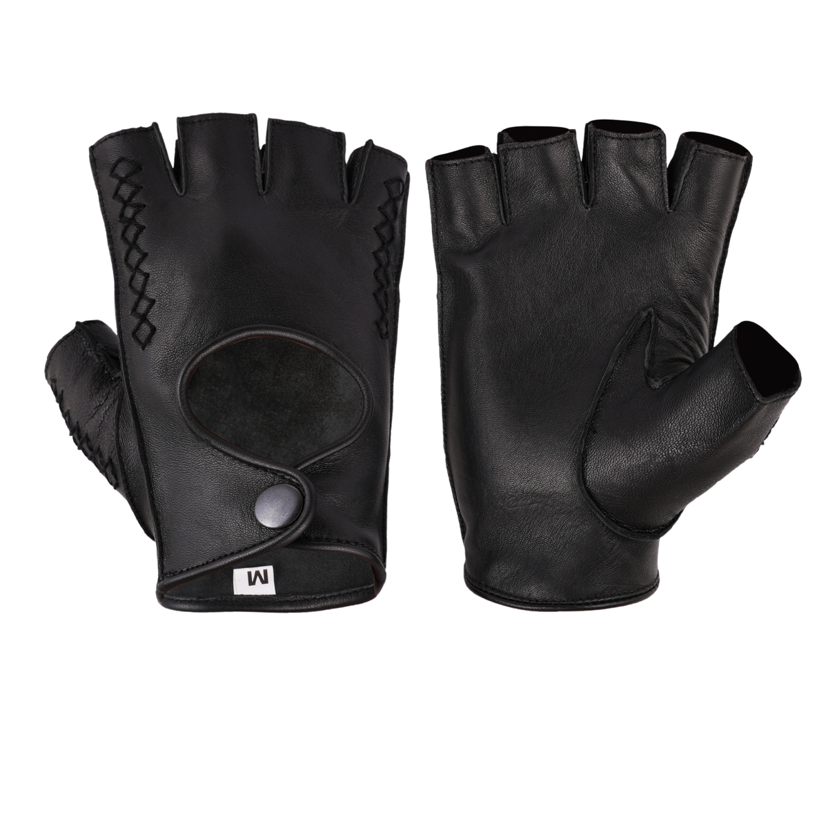 Fingerless Leather Gloves for Men in Nappa Leather