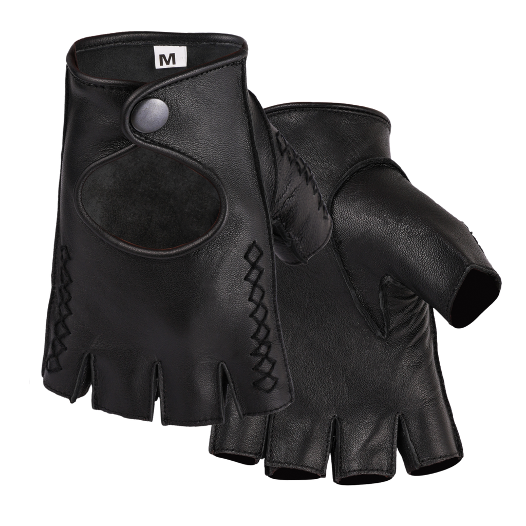 Fingerless Leather Gloves for Men in Nappa Leather