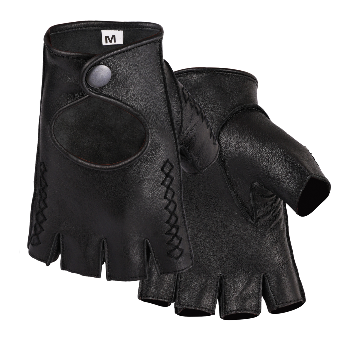 Fingerless Leather Gloves for Men in Nappa Leather