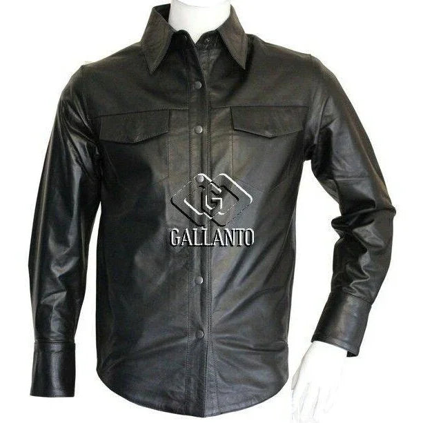 Full Sleeve Genuine Mens Leather Shirts