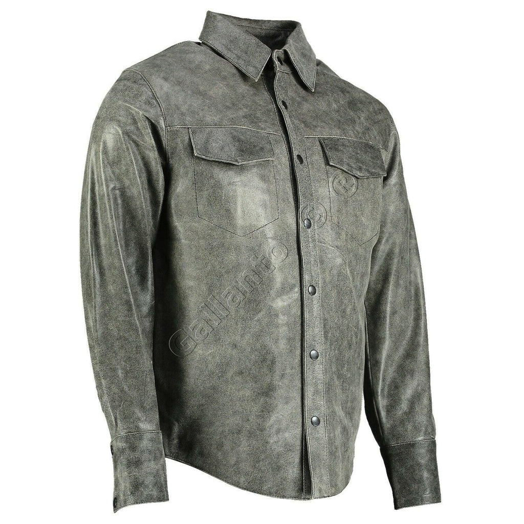 Full Sleeve Genuine Mens Leather Shirts