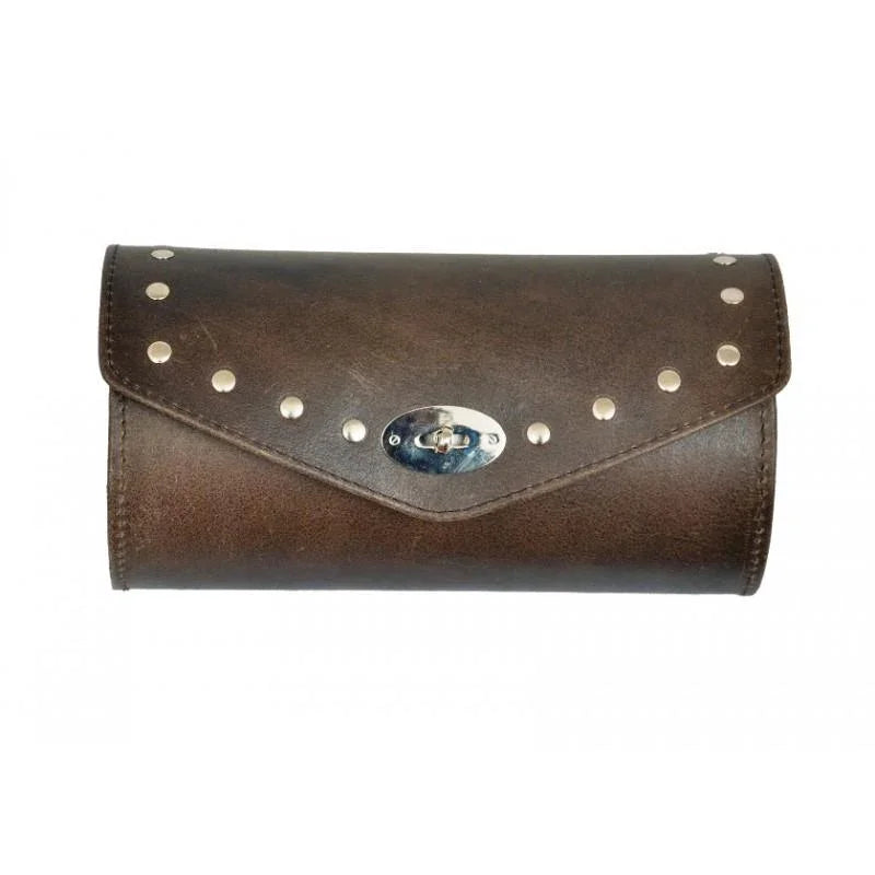 Adventure Biker Tool Bag Vintage Brown Cowhide Leather Roll