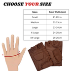 Fingerless Leather Gloves for Men in Nappa Leather