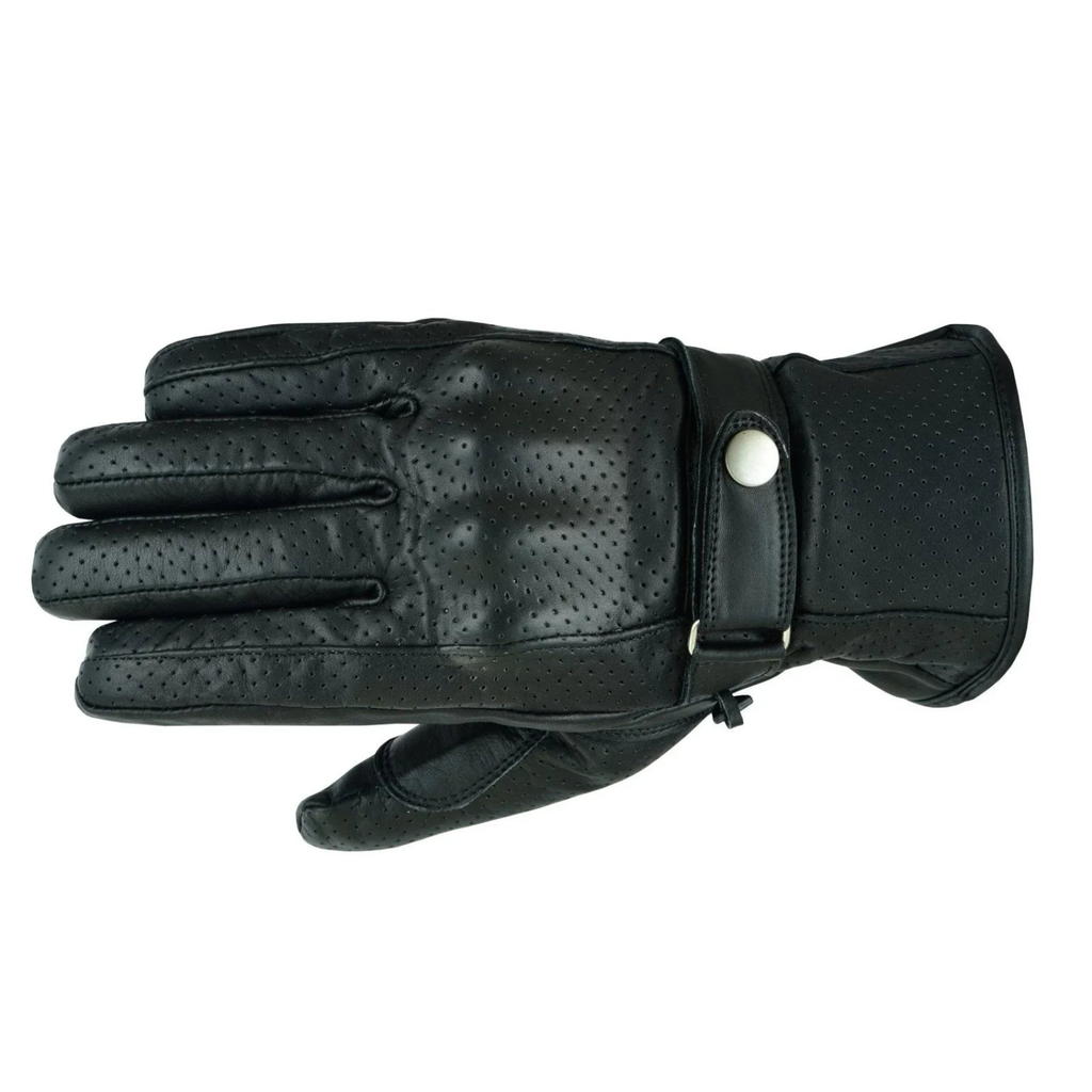 Motorcycle Gloves for Summer with Vintage Vented Leather Design