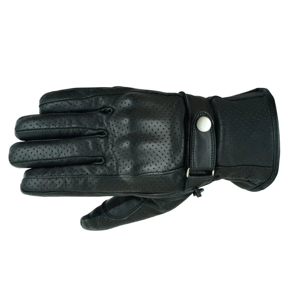 Motorcycle Gloves for Summer with Vintage Vented Leather Design